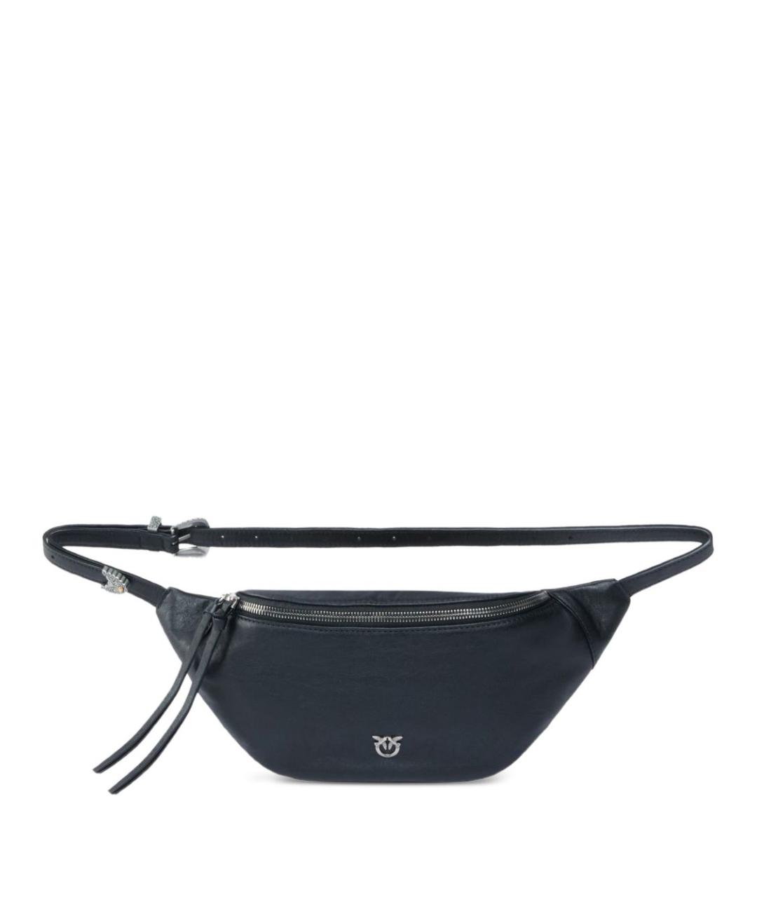 PINKO Черная кожаная поясная сумка, фото 1