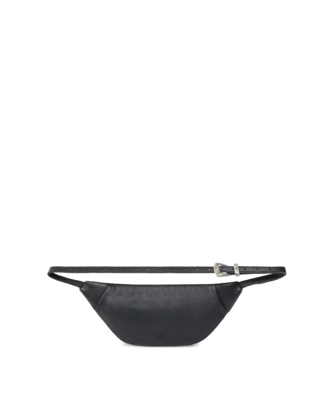 PINKO Черная кожаная поясная сумка, фото 2