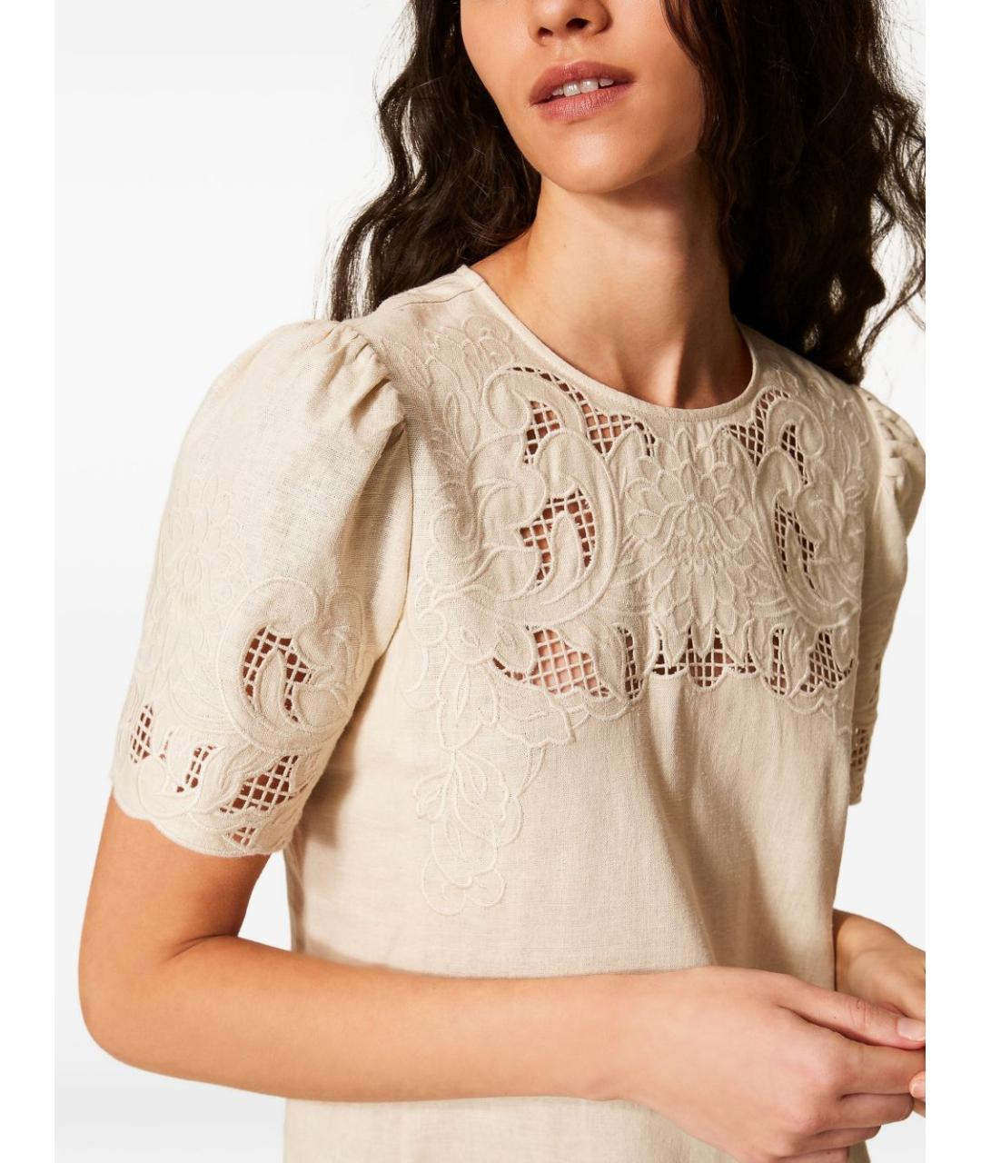 TWIN-SET Льняное повседневное платье, фото 4