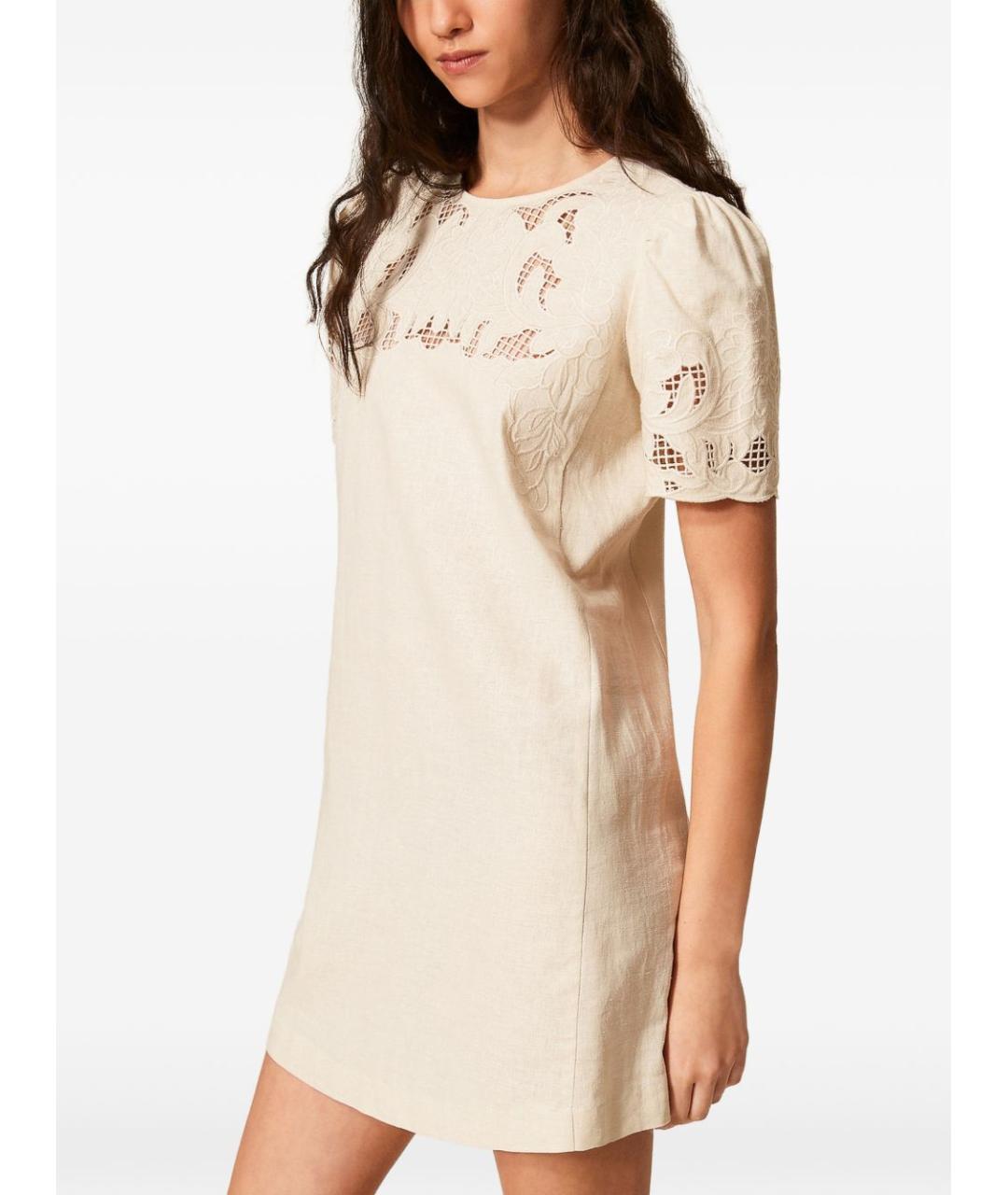 TWIN-SET Льняное повседневное платье, фото 5