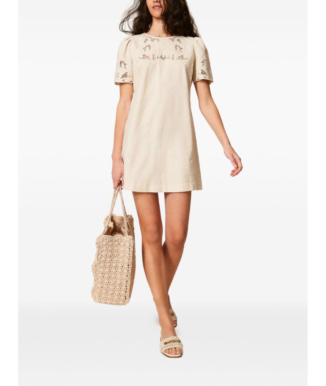 TWIN-SET Льняное повседневное платье, фото 2