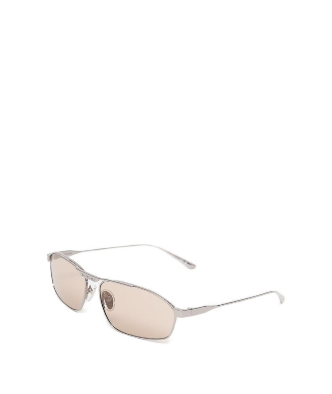 BALENCIAGA Серебряные металлические солнцезащитные очки, фото 2