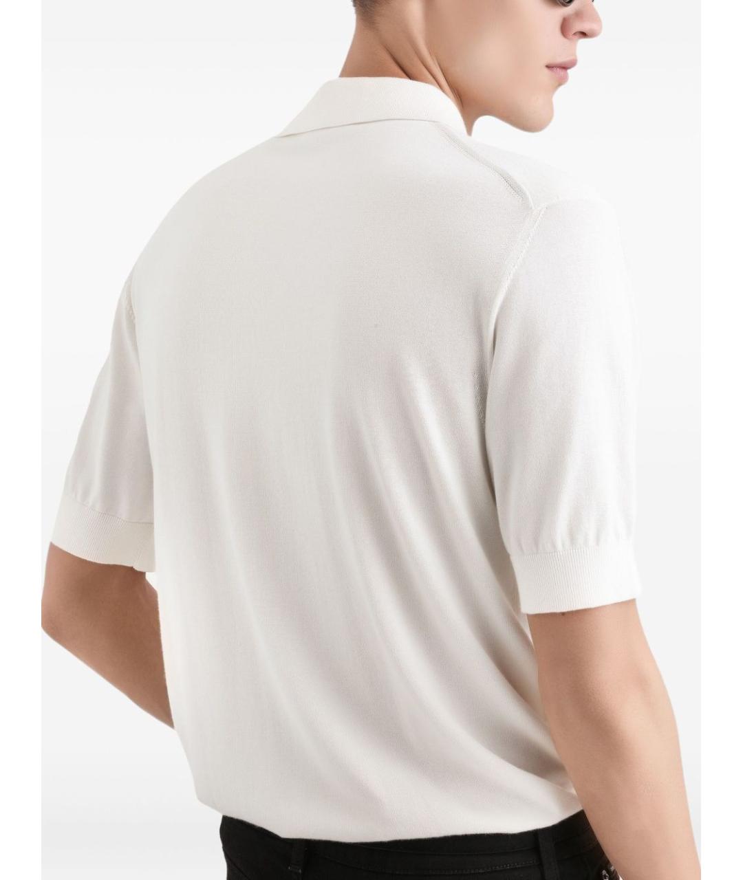 DOLCE&GABBANA Белое хлопковое поло с коротким рукавом, фото 2