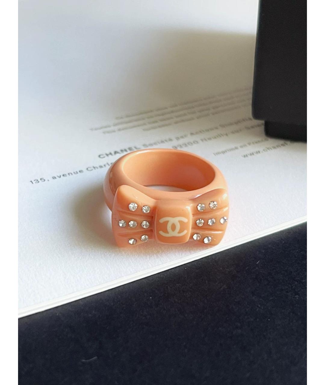 CHANEL Розовое пластиковое кольцо, фото 5