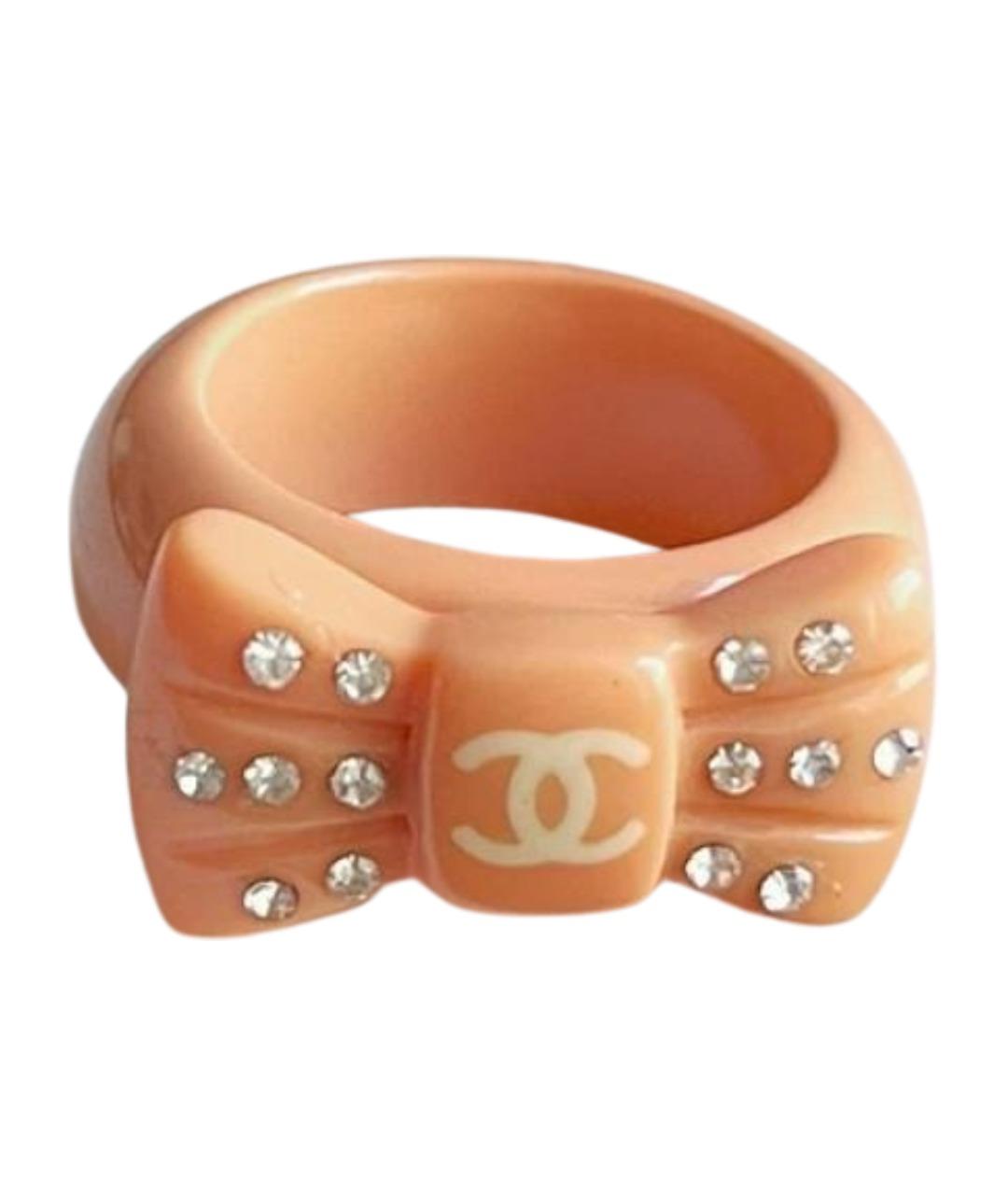 CHANEL Розовое пластиковое кольцо, фото 1