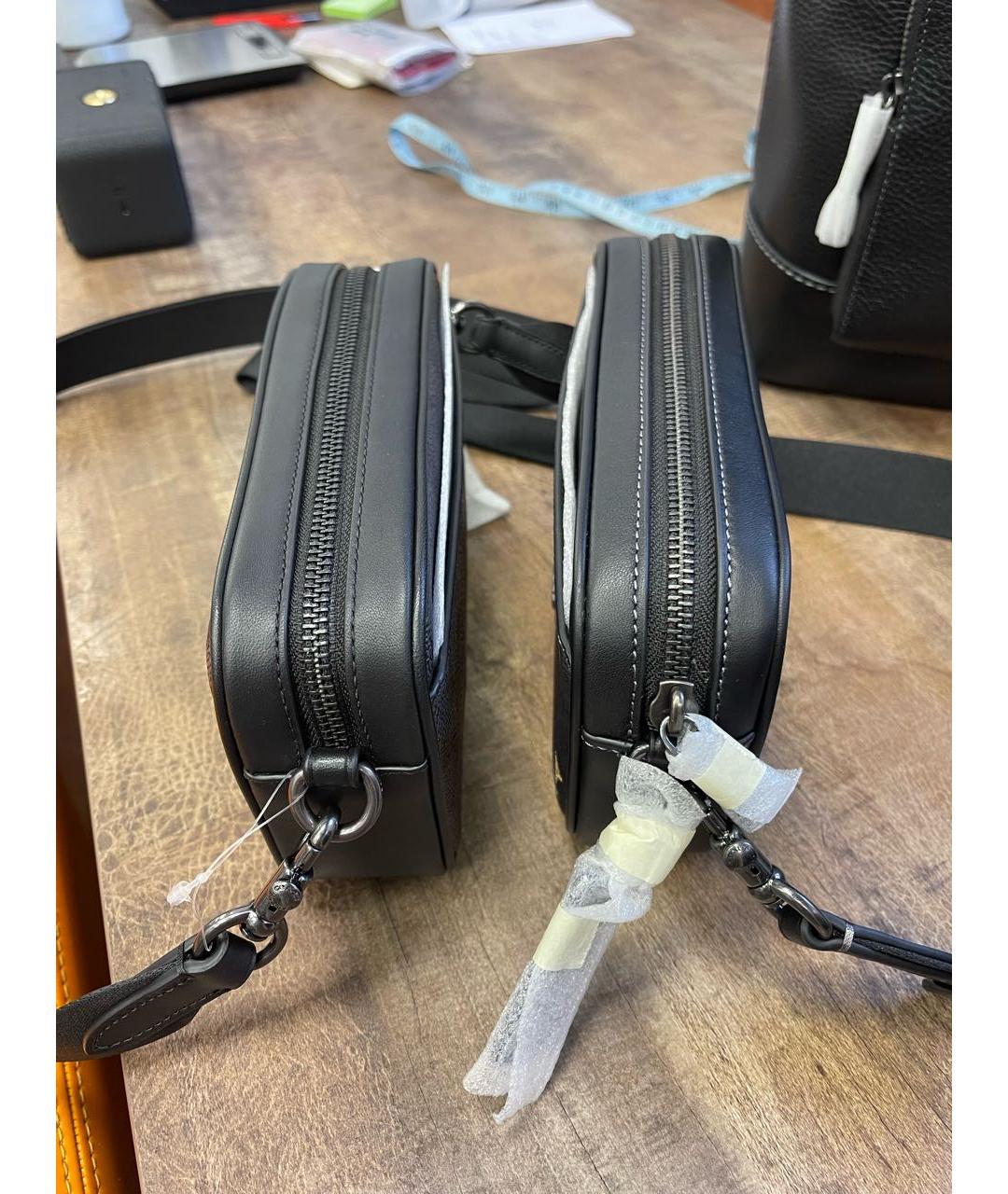 COACH Черная кожаная сумка на плечо, фото 4