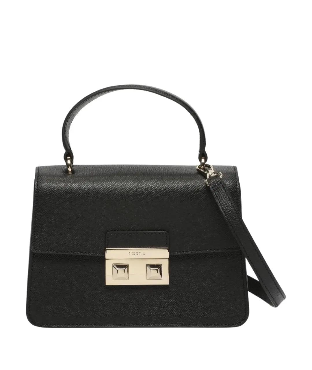 FURLA Черная кожаная сумка с короткими ручками, фото 7