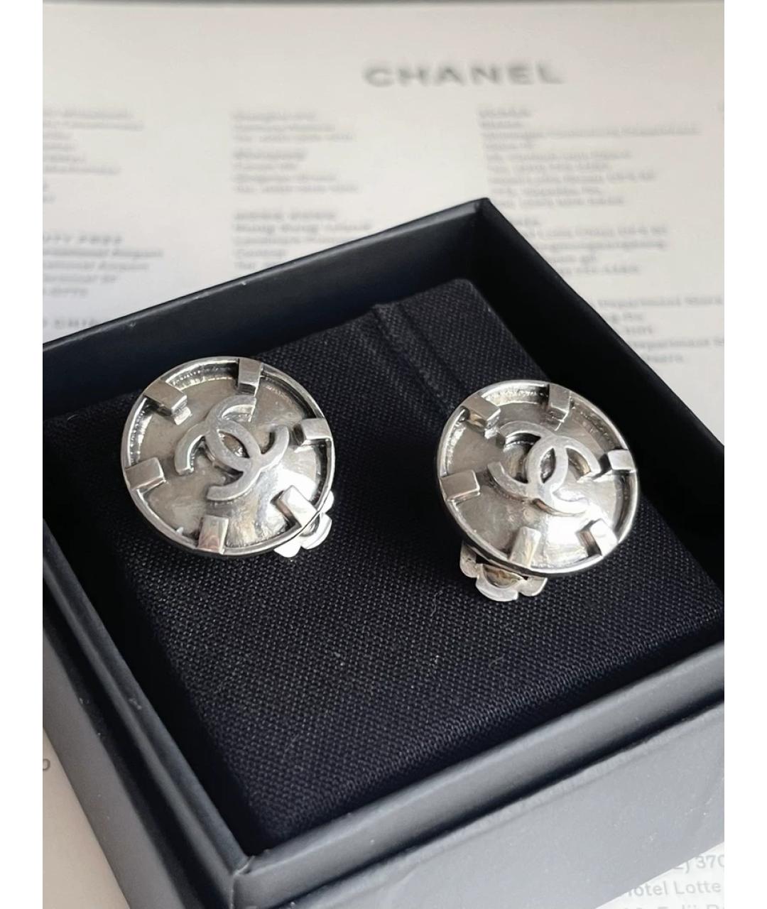 CHANEL Серебряные металлические серьги, фото 4