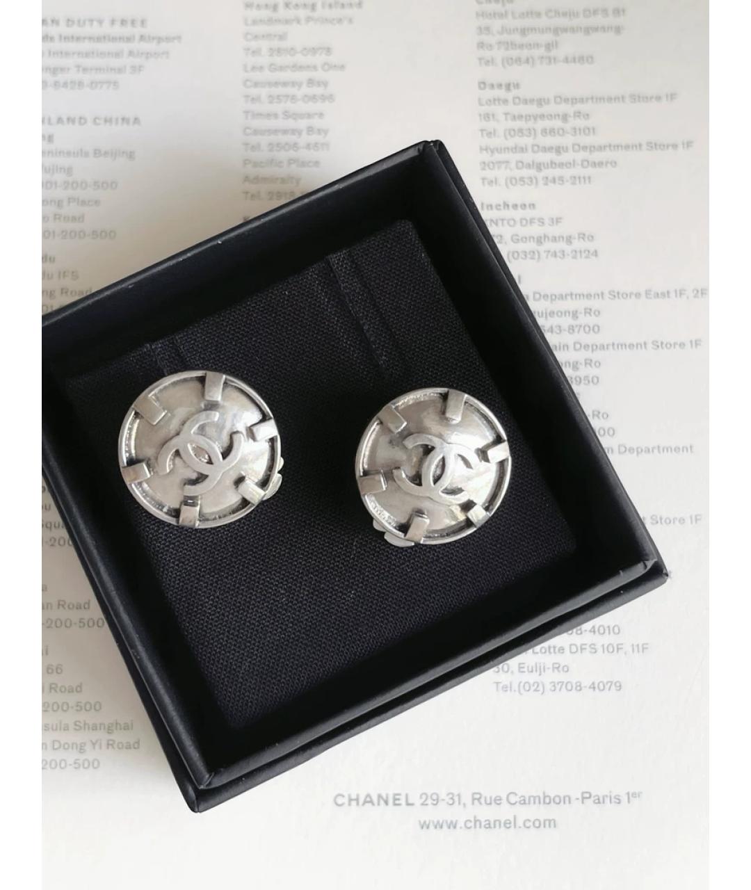 CHANEL Серебряные металлические серьги, фото 3