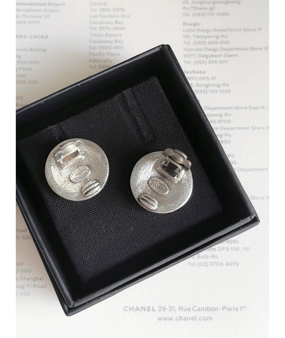 CHANEL Серебряные металлические серьги, фото 2