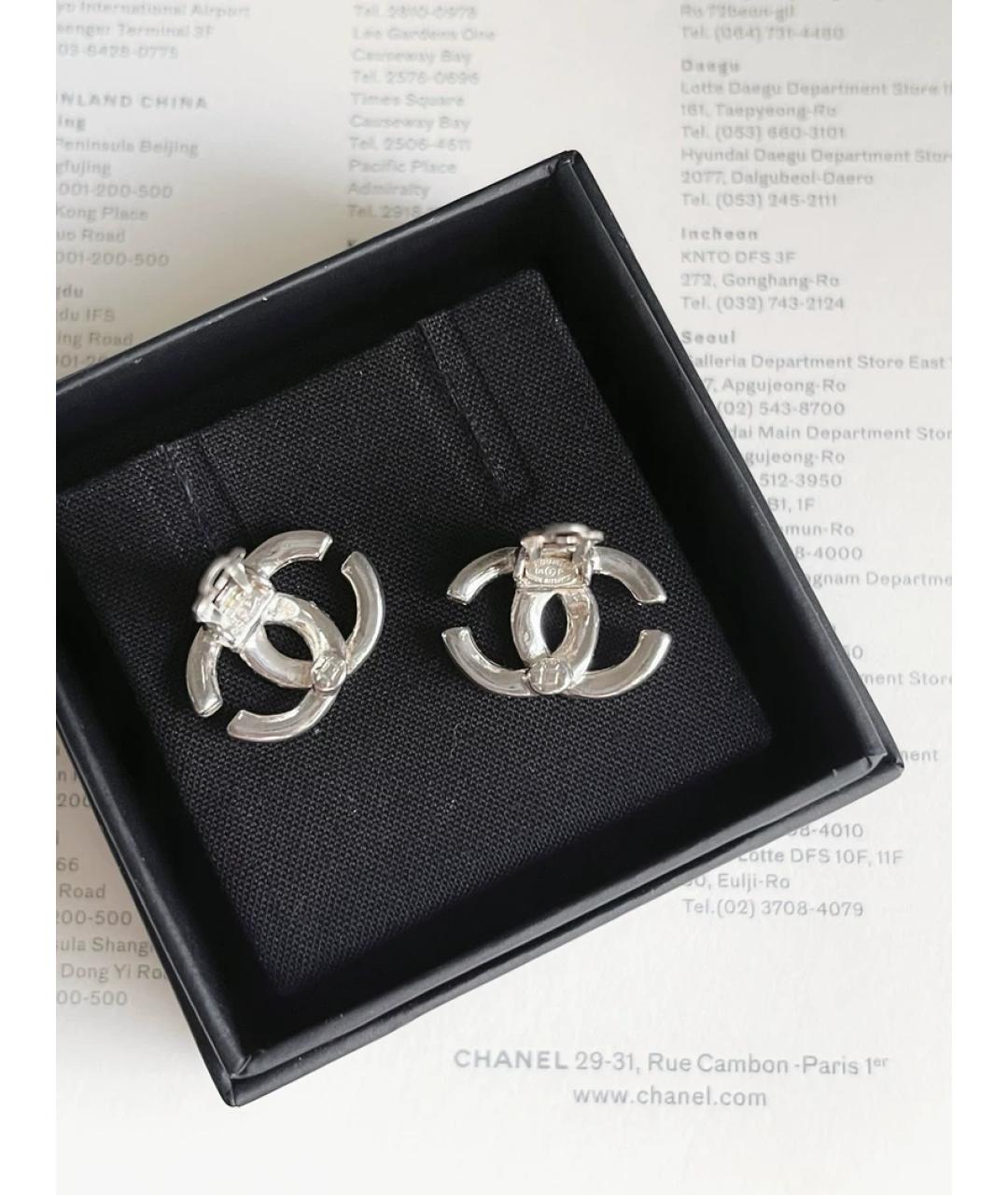 CHANEL Серебряные металлические серьги, фото 2