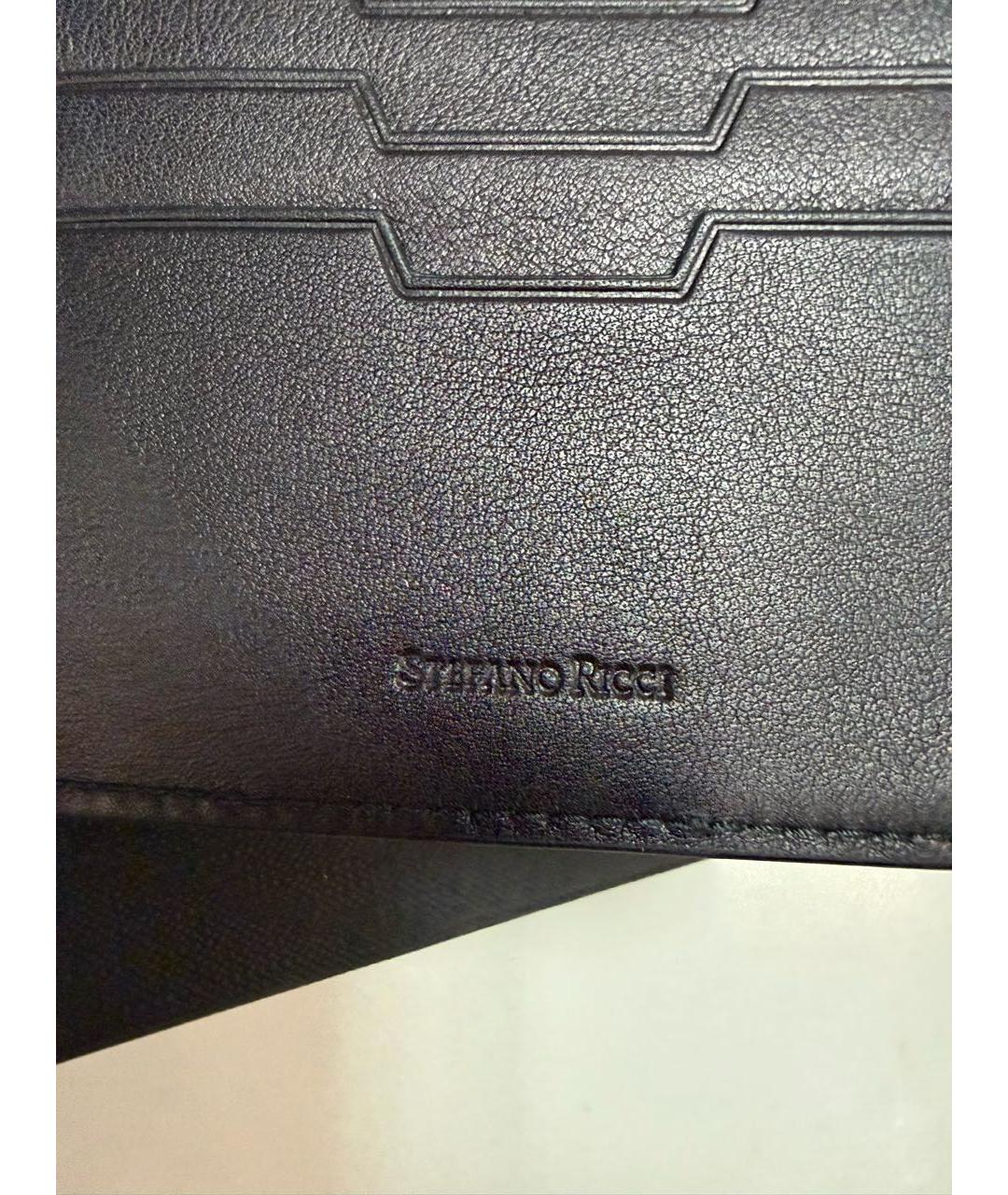 STEFANO RICCI Черный кожаный кошелек, фото 5