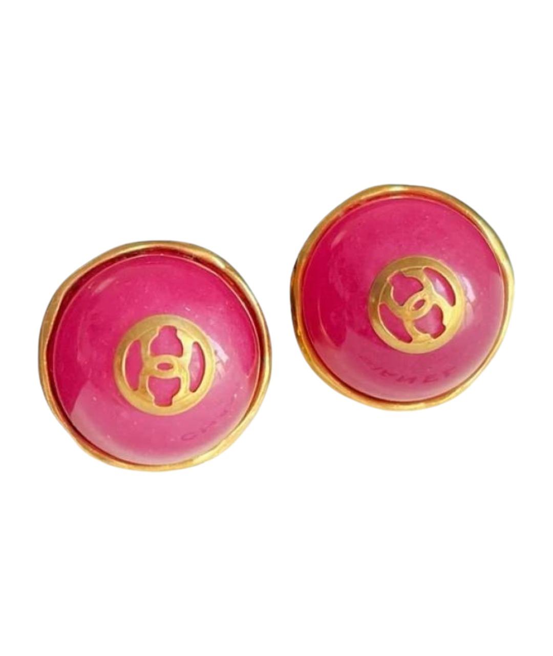 CHANEL Розовые стеклянные серьги, фото 1