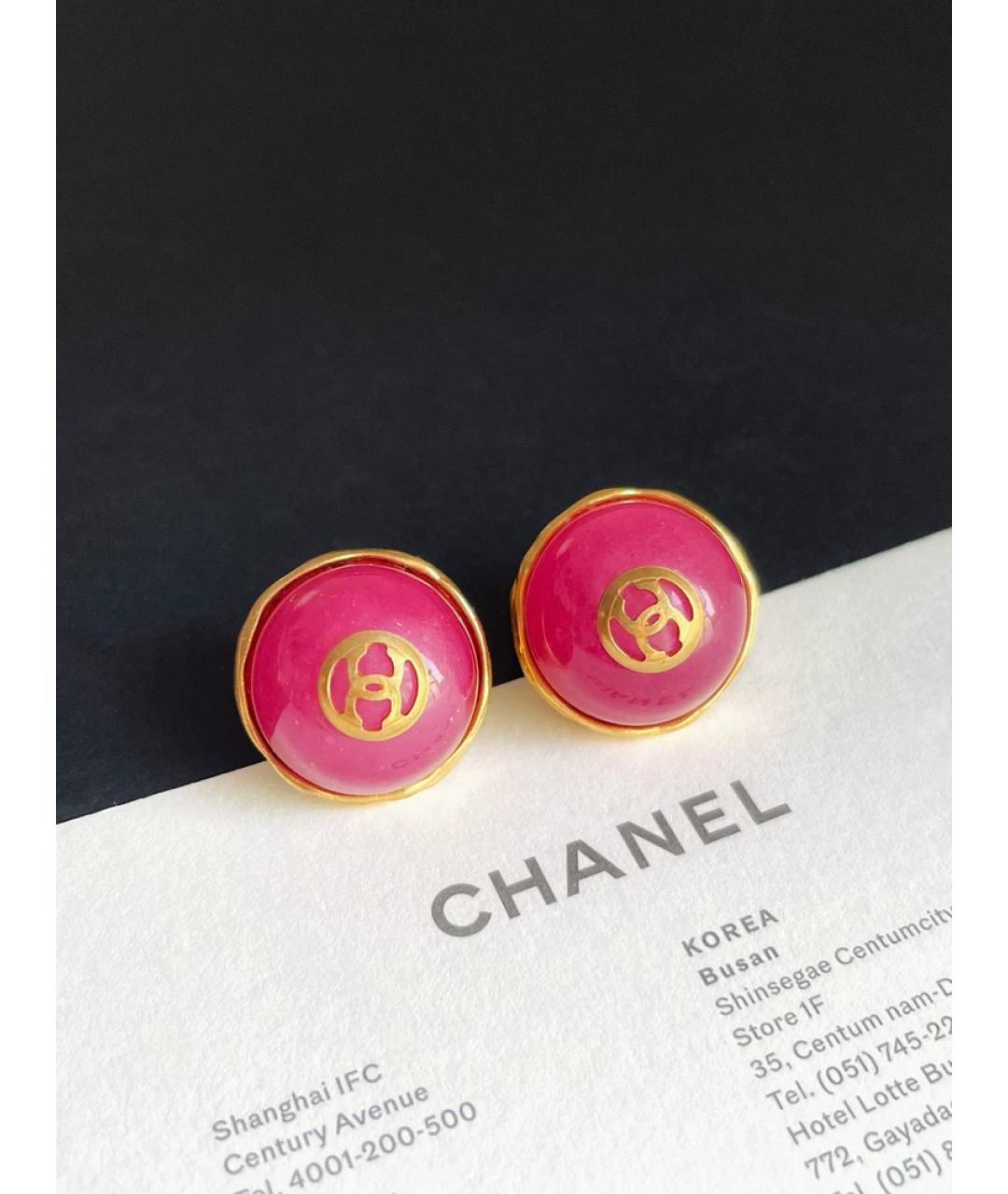 CHANEL Розовые стеклянные серьги, фото 5