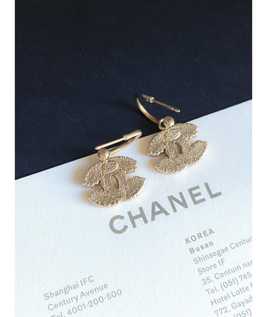 CHANEL Красные металлические серьги, фото 3