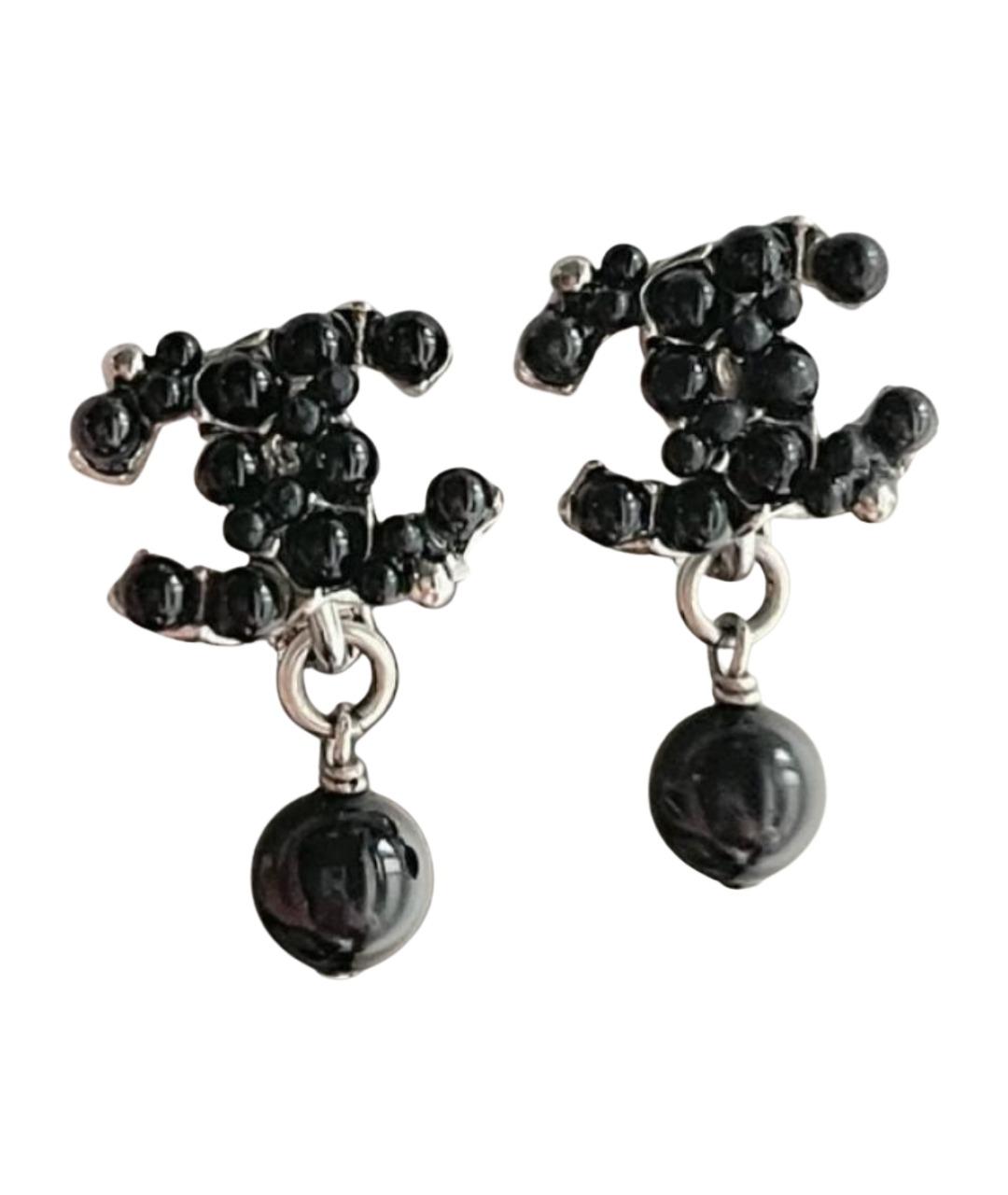 CHANEL Черные металлические клипсы, фото 1