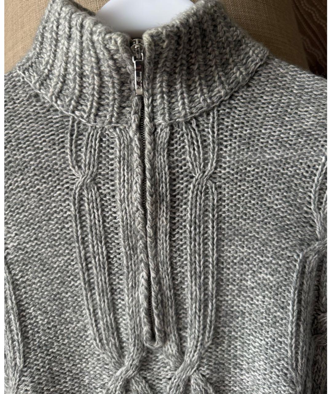 LORO PIANA Серый кашемировый джемпер / свитер, фото 4