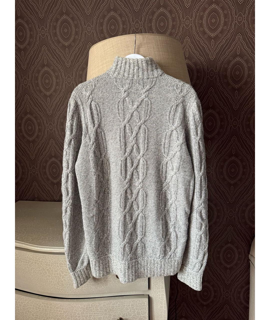LORO PIANA Серый кашемировый джемпер / свитер, фото 2