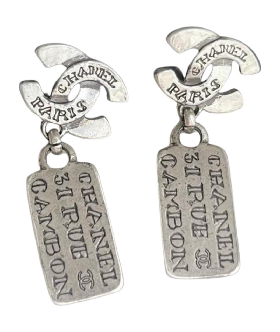 CHANEL Серебряные металлические серьги, фото 1