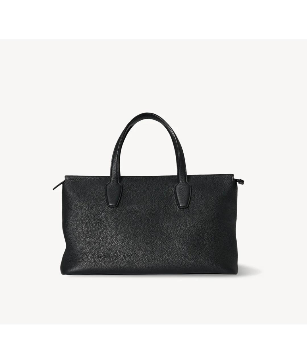 THE ROW Черная кожаная сумка с короткими ручками, фото 5