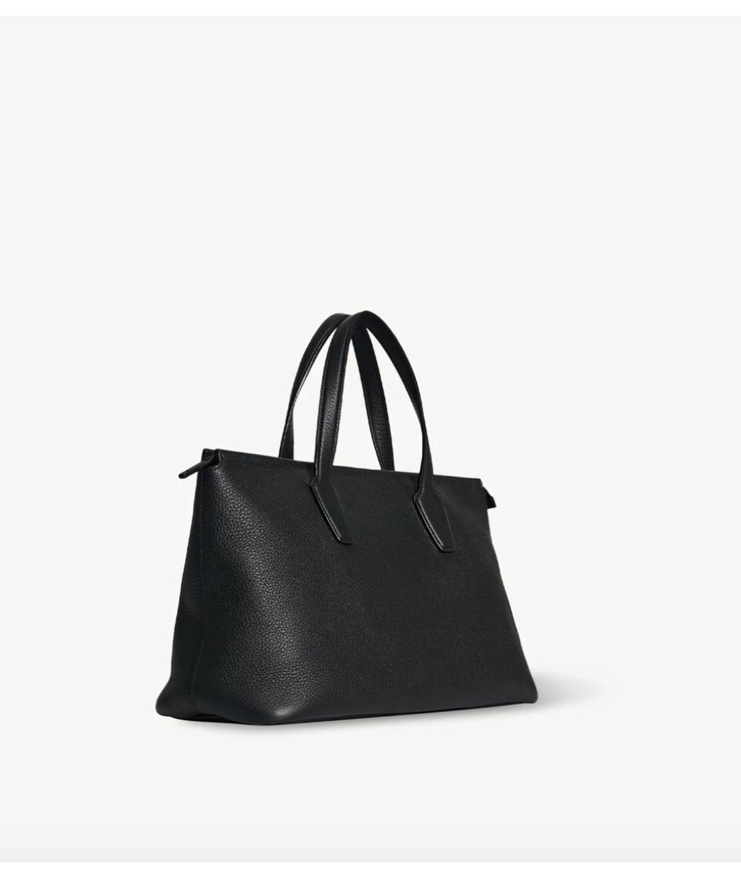 THE ROW Черная кожаная сумка с короткими ручками, фото 2