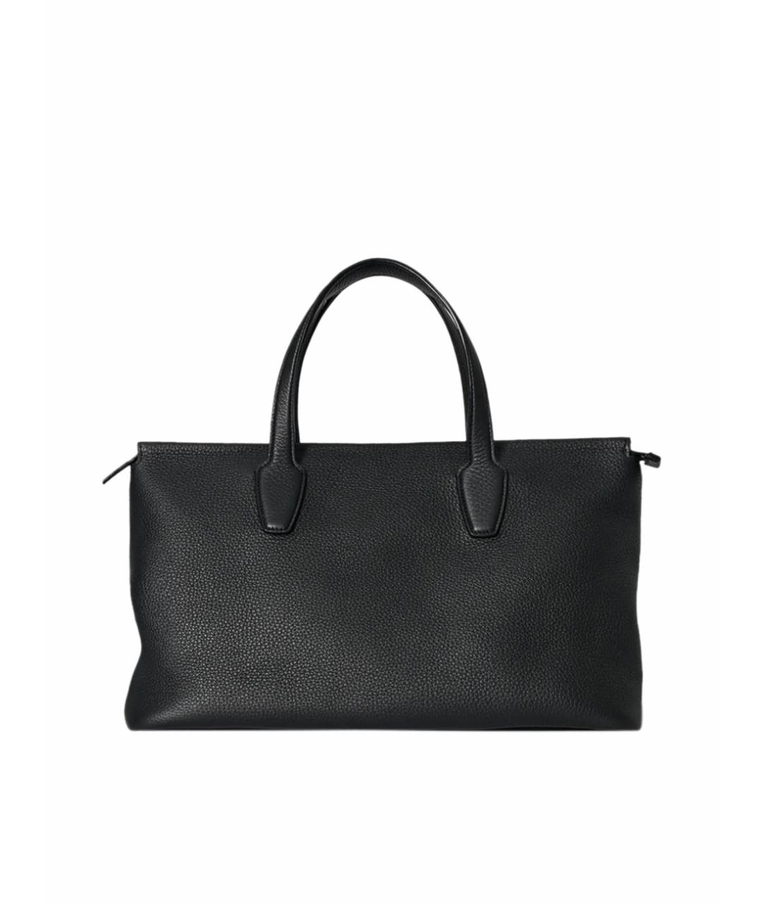 THE ROW Черная кожаная сумка с короткими ручками, фото 1