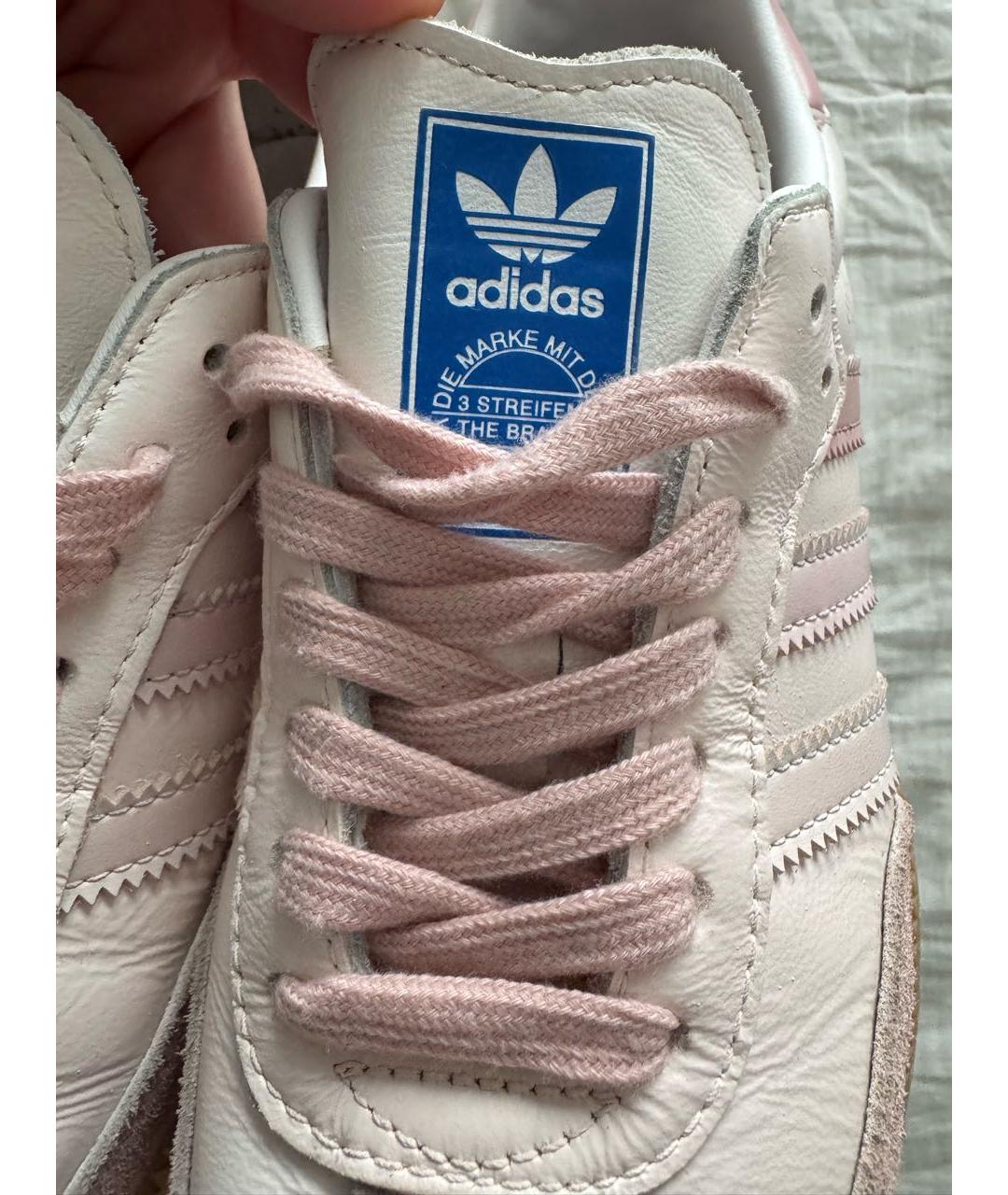 ADIDAS Розовые кожаные кеды, фото 4