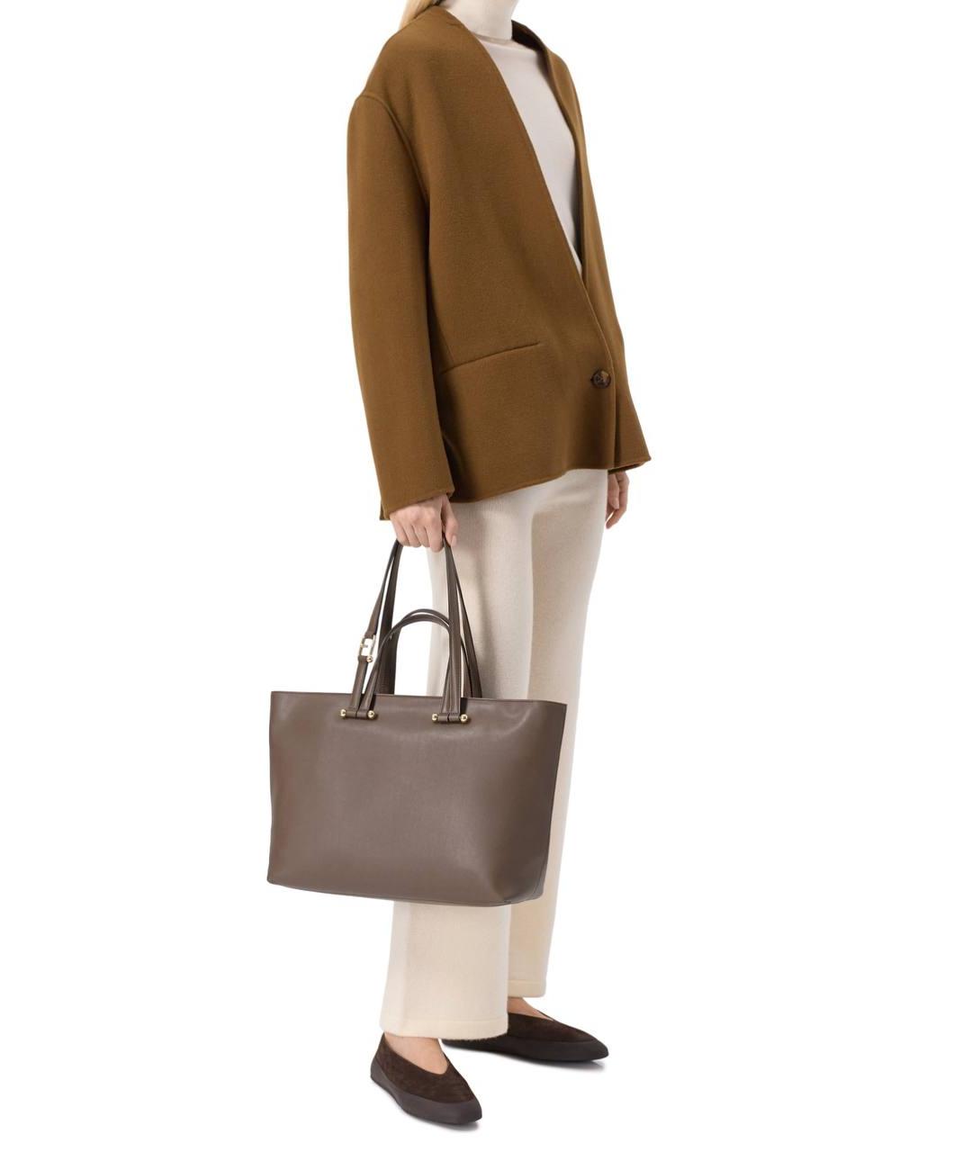 FURLA Коричневая кожаная сумка тоут, фото 4