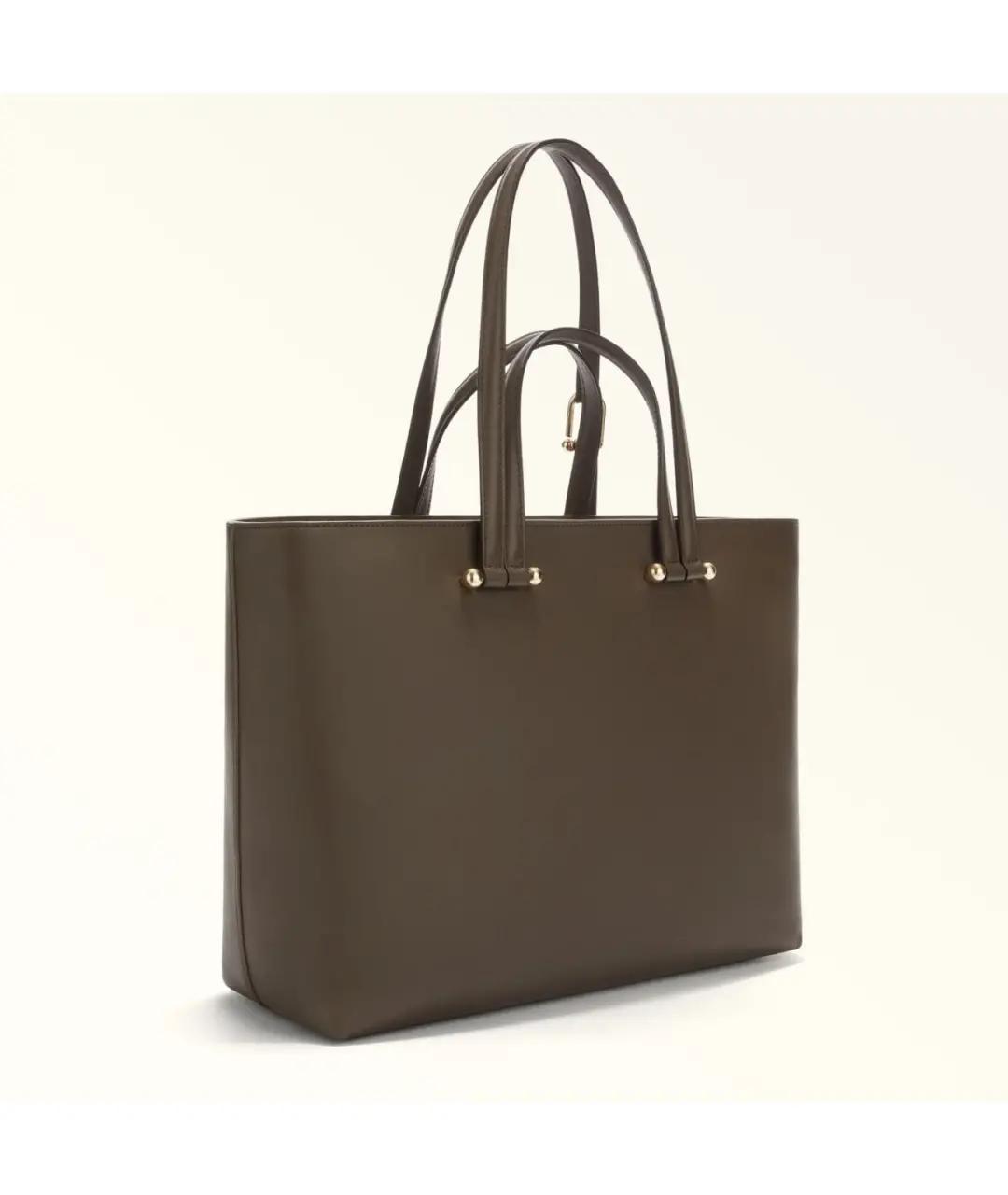 FURLA Коричневая кожаная сумка тоут, фото 2