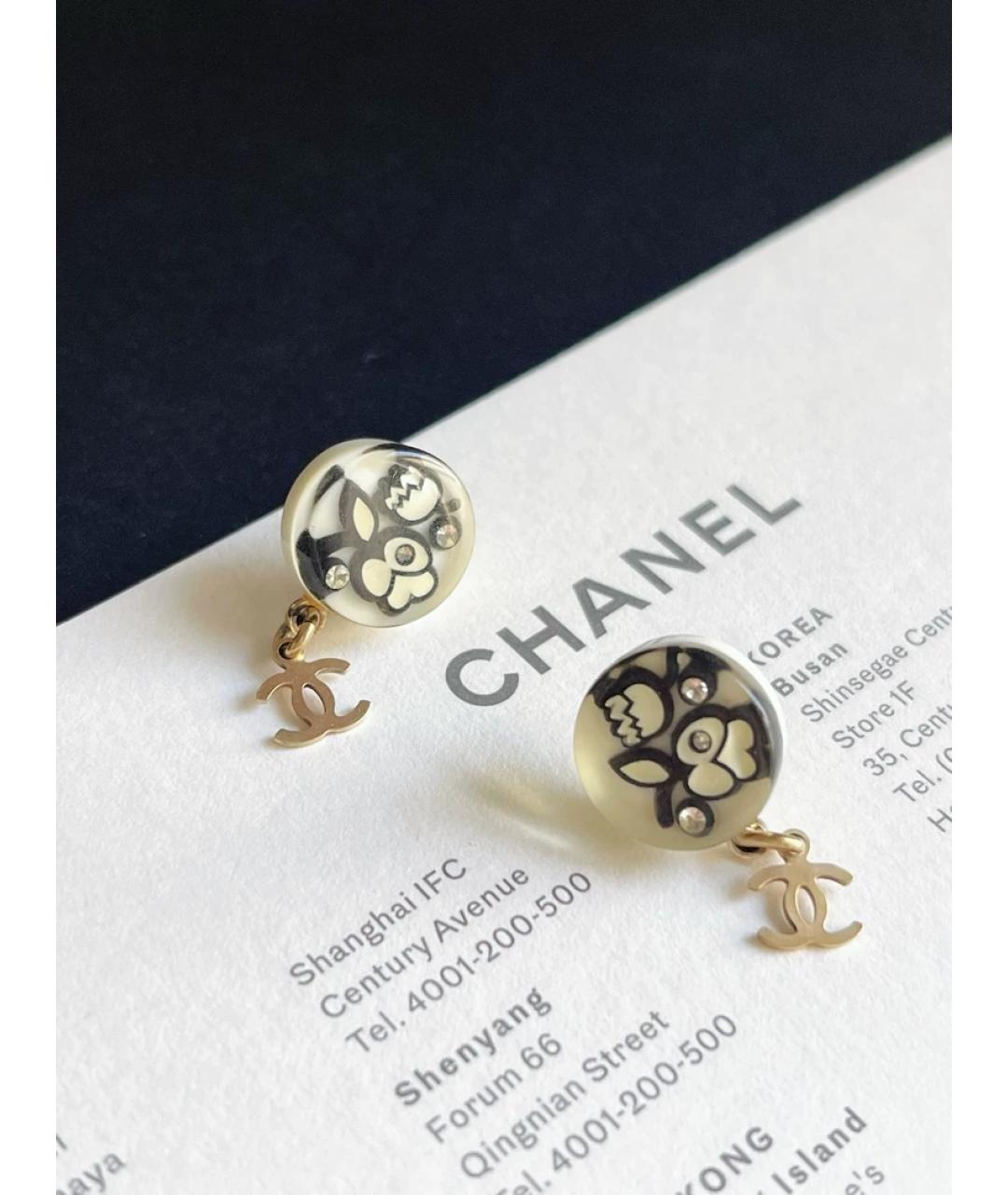 CHANEL Золотые пластиковые серьги, фото 3
