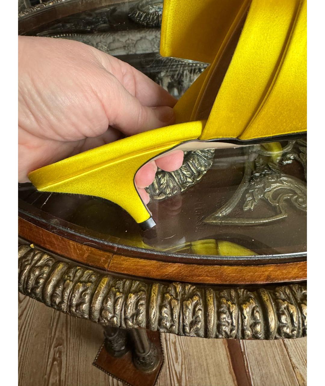 NO. 21 Желтые текстильные мюли, фото 7