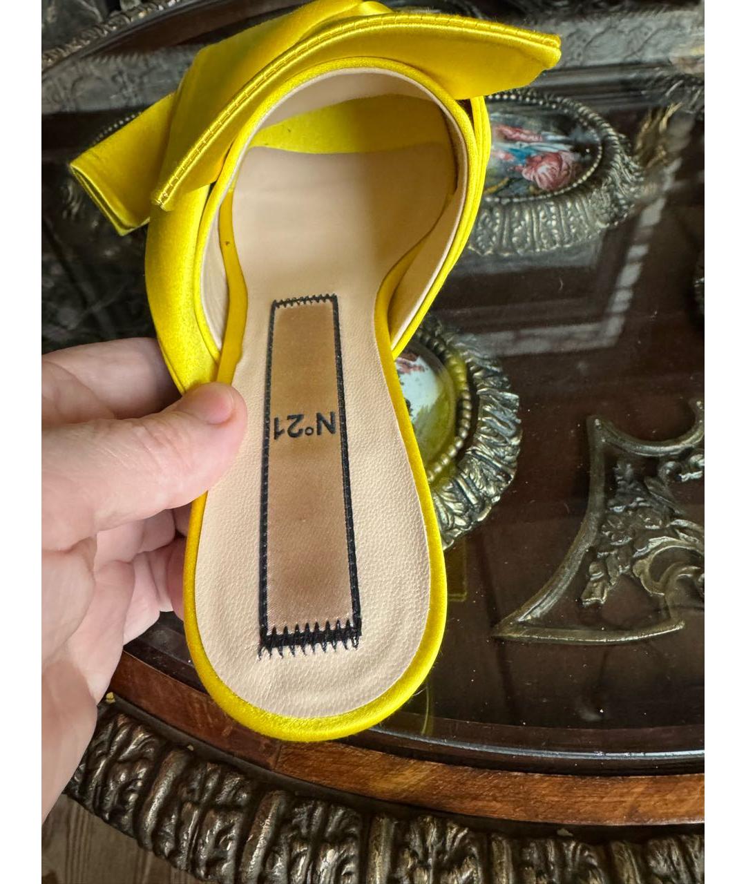 NO. 21 Желтые текстильные мюли, фото 8