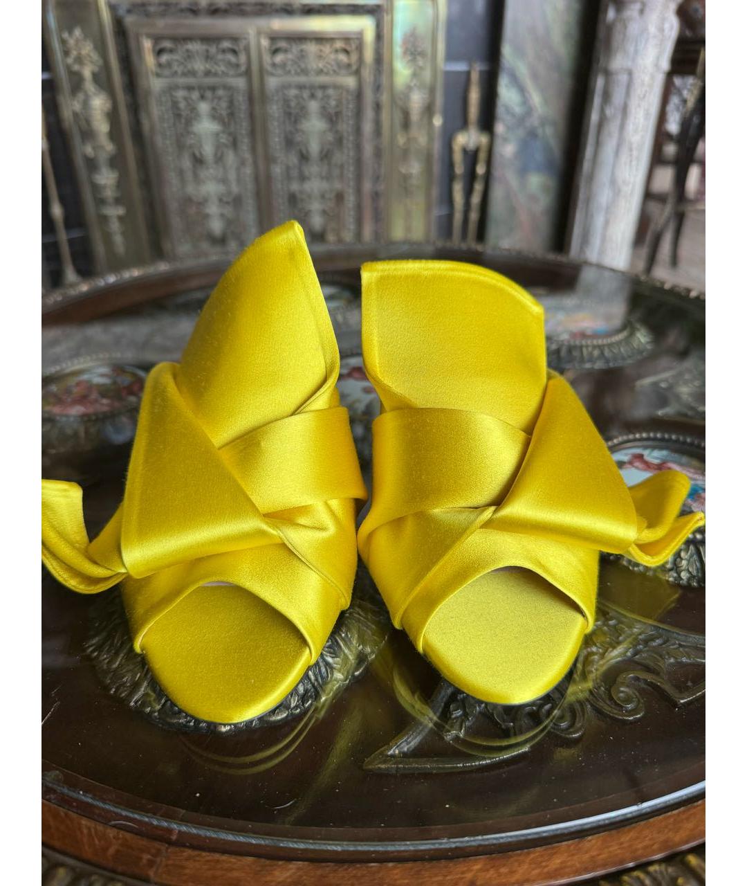 NO. 21 Желтые текстильные мюли, фото 2