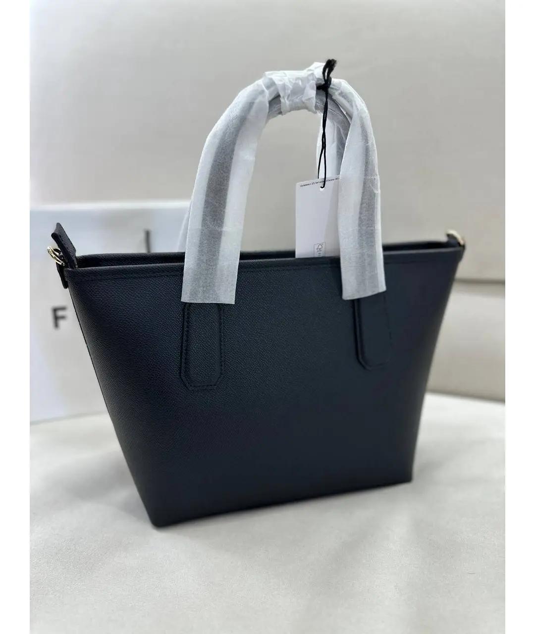 FURLA Черная кожаная сумка тоут, фото 7