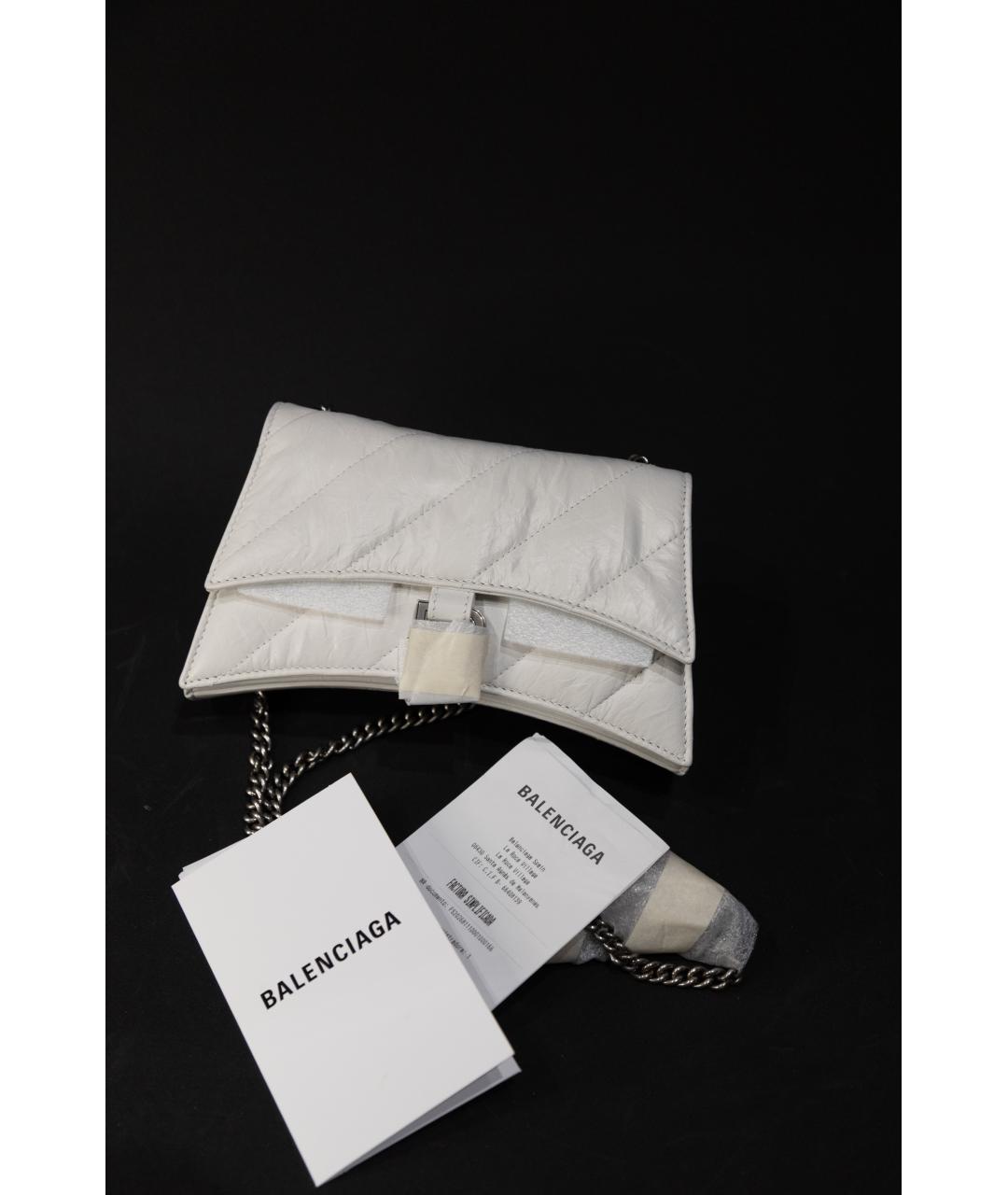 BALENCIAGA Белая кожаная сумка через плечо, фото 5
