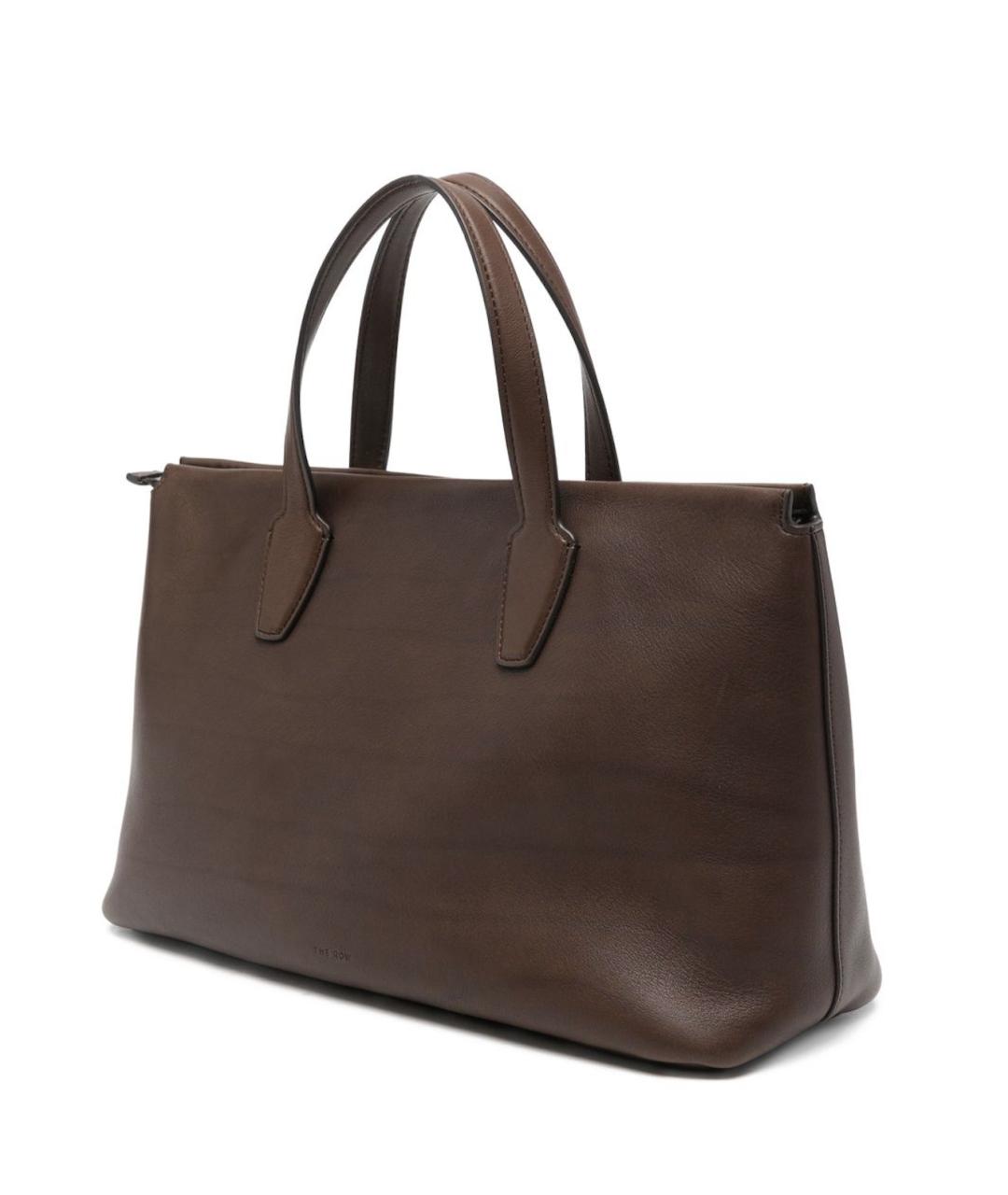 THE ROW Коричневая кожаная сумка с короткими ручками, фото 2