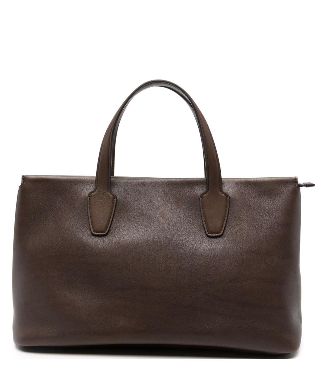 THE ROW Коричневая кожаная сумка с короткими ручками, фото 4