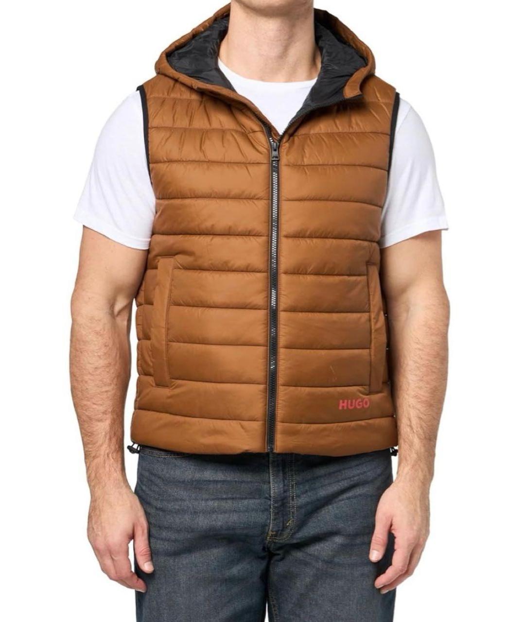 HUGO Коричневый полиэстеровый жилет, фото 6