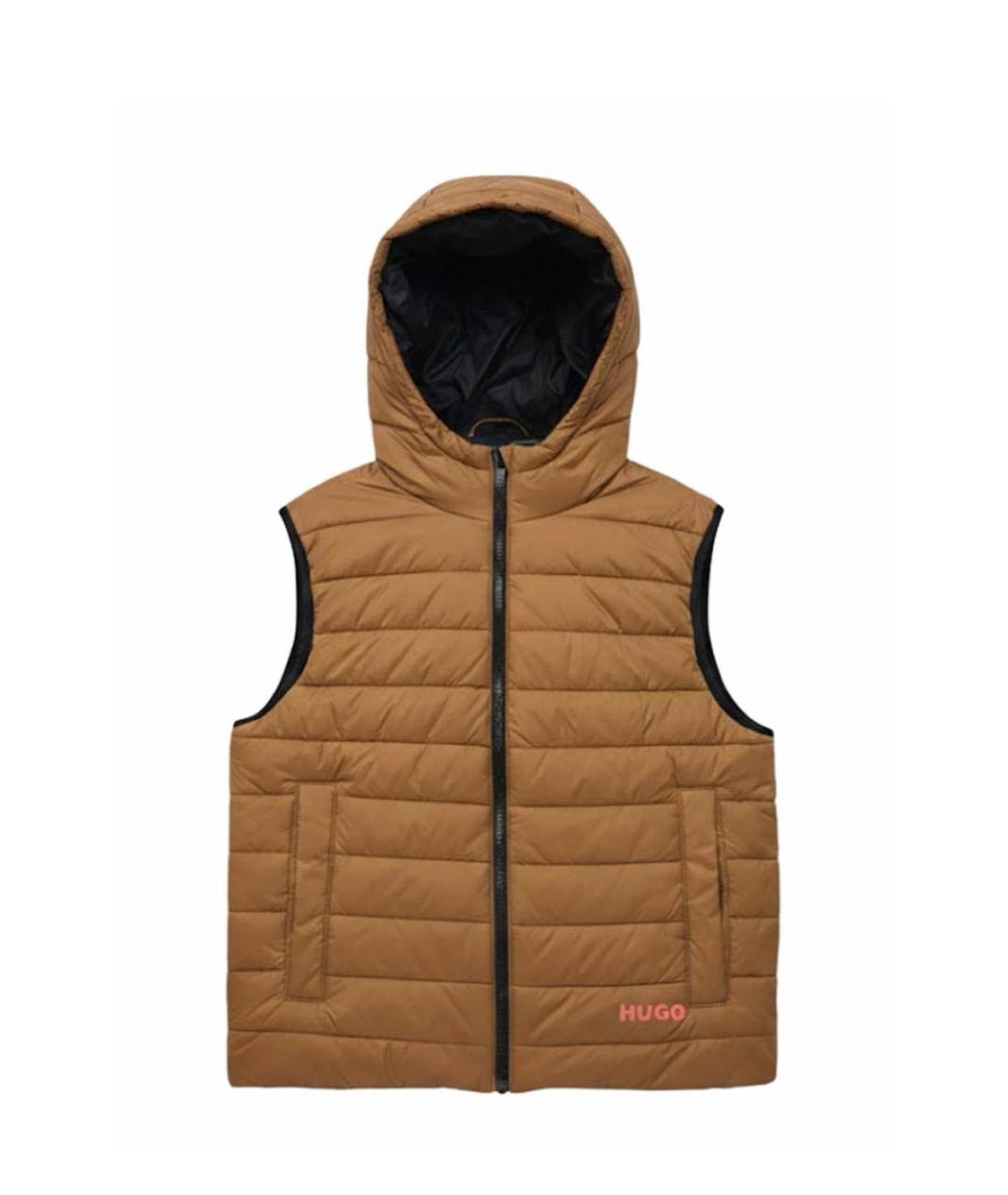 HUGO Коричневый полиэстеровый жилет, фото 1
