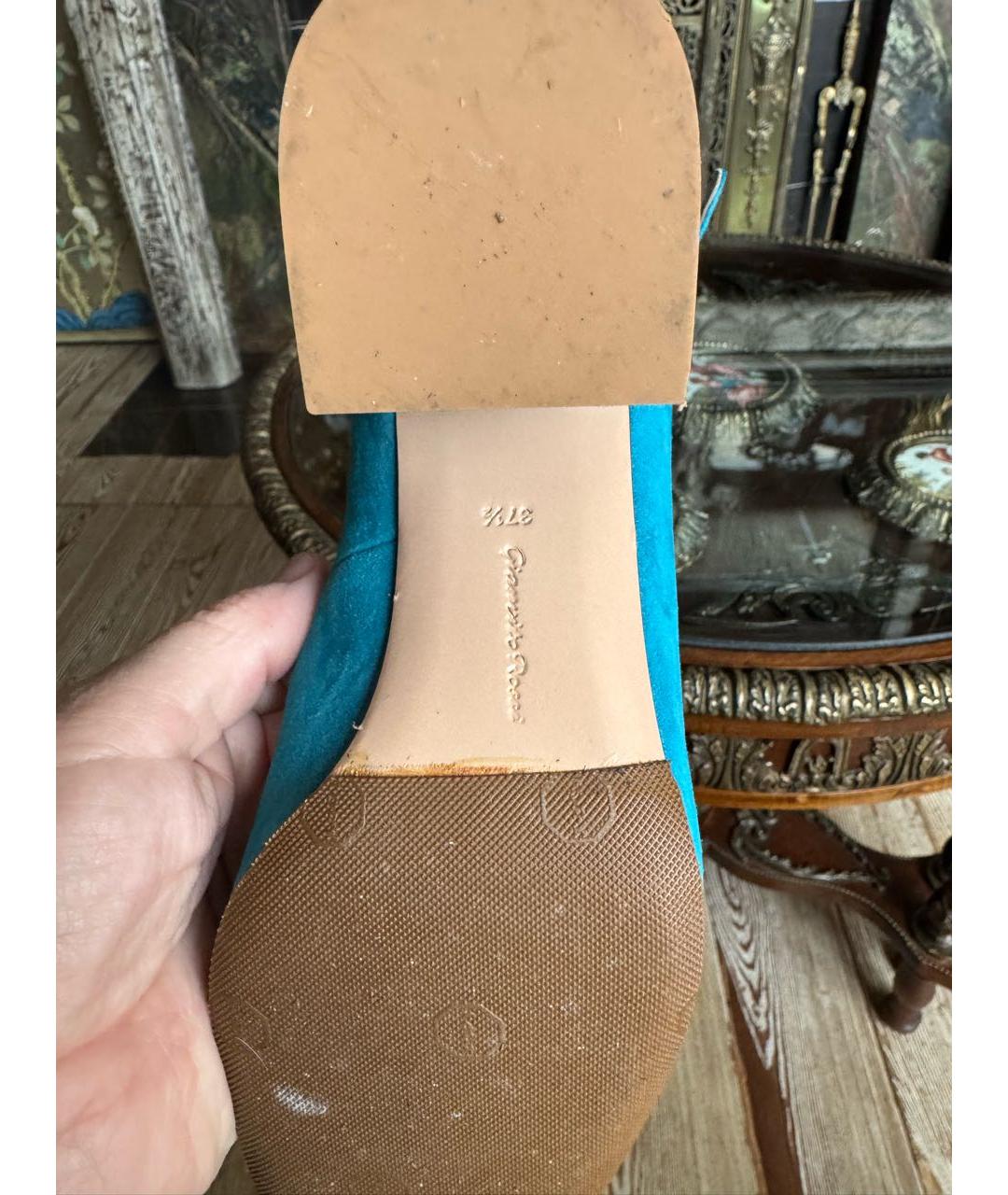 GIANVITO ROSSI Голубые замшевые туфли, фото 7