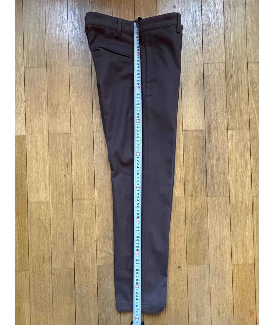 ANN DEMEULEMEESTER Коричневые кашемировые брюки чинос, фото 5