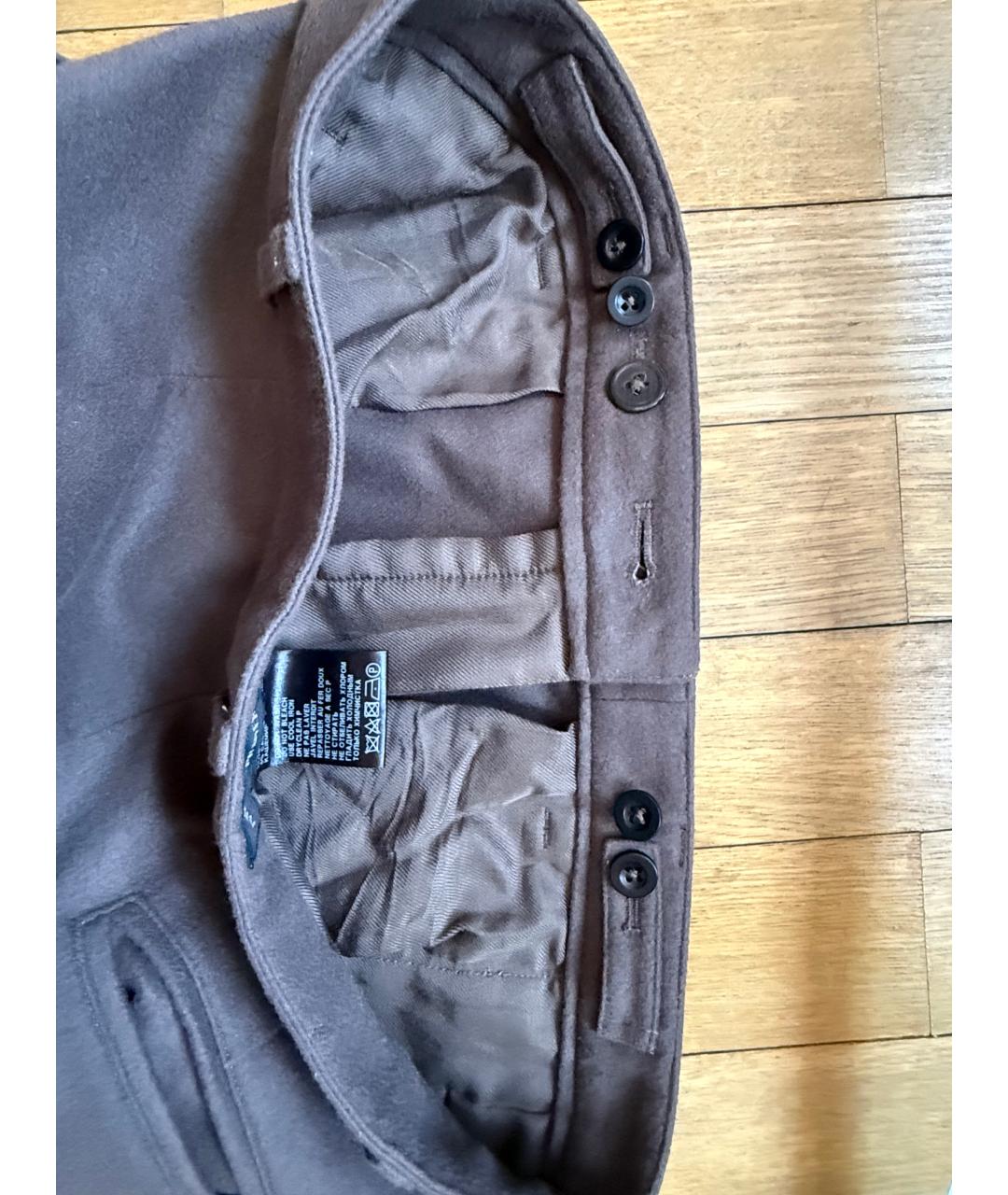 ANN DEMEULEMEESTER Коричневые кашемировые брюки чинос, фото 3