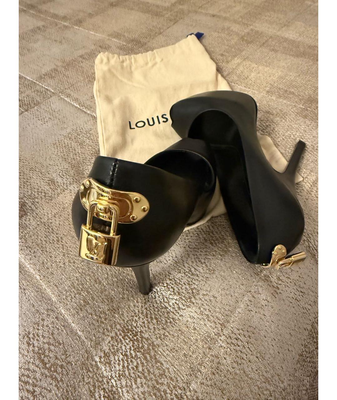 LOUIS VUITTON Черные кожаные туфли, фото 5