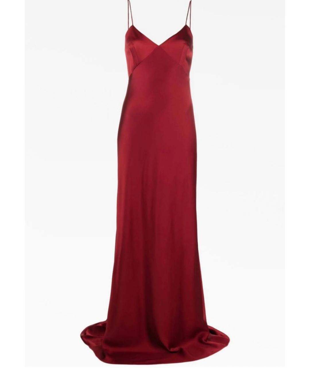 MAX MARA Красное ацетатное вечернее платье, фото 9