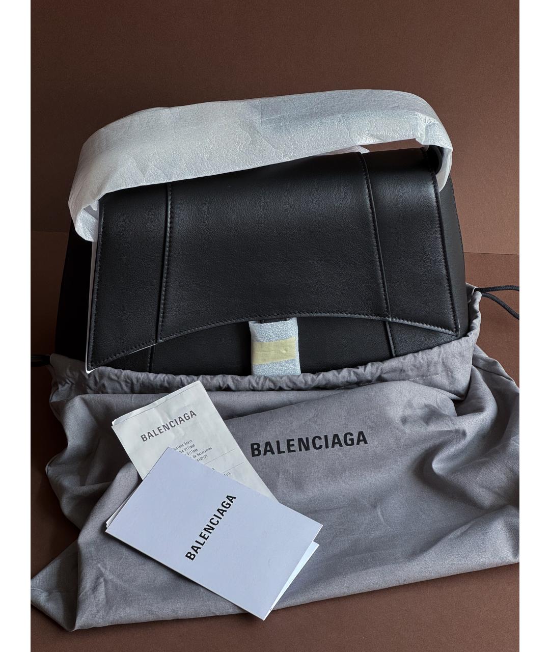 BALENCIAGA Черная кожаная сумка через плечо, фото 3