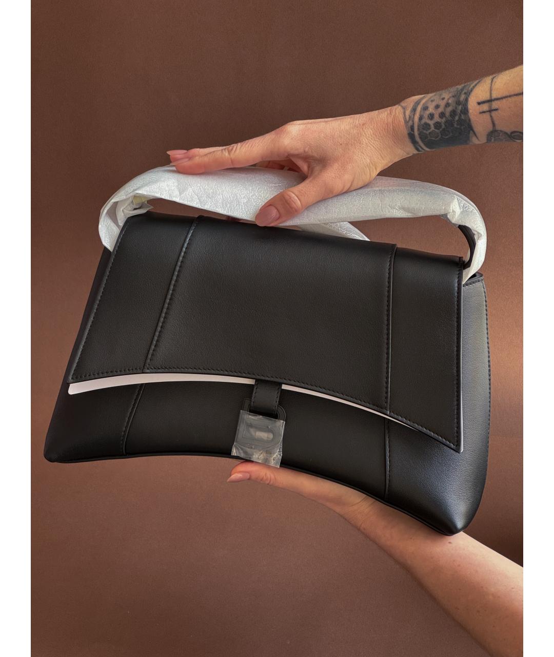 BALENCIAGA Черная кожаная сумка через плечо, фото 4