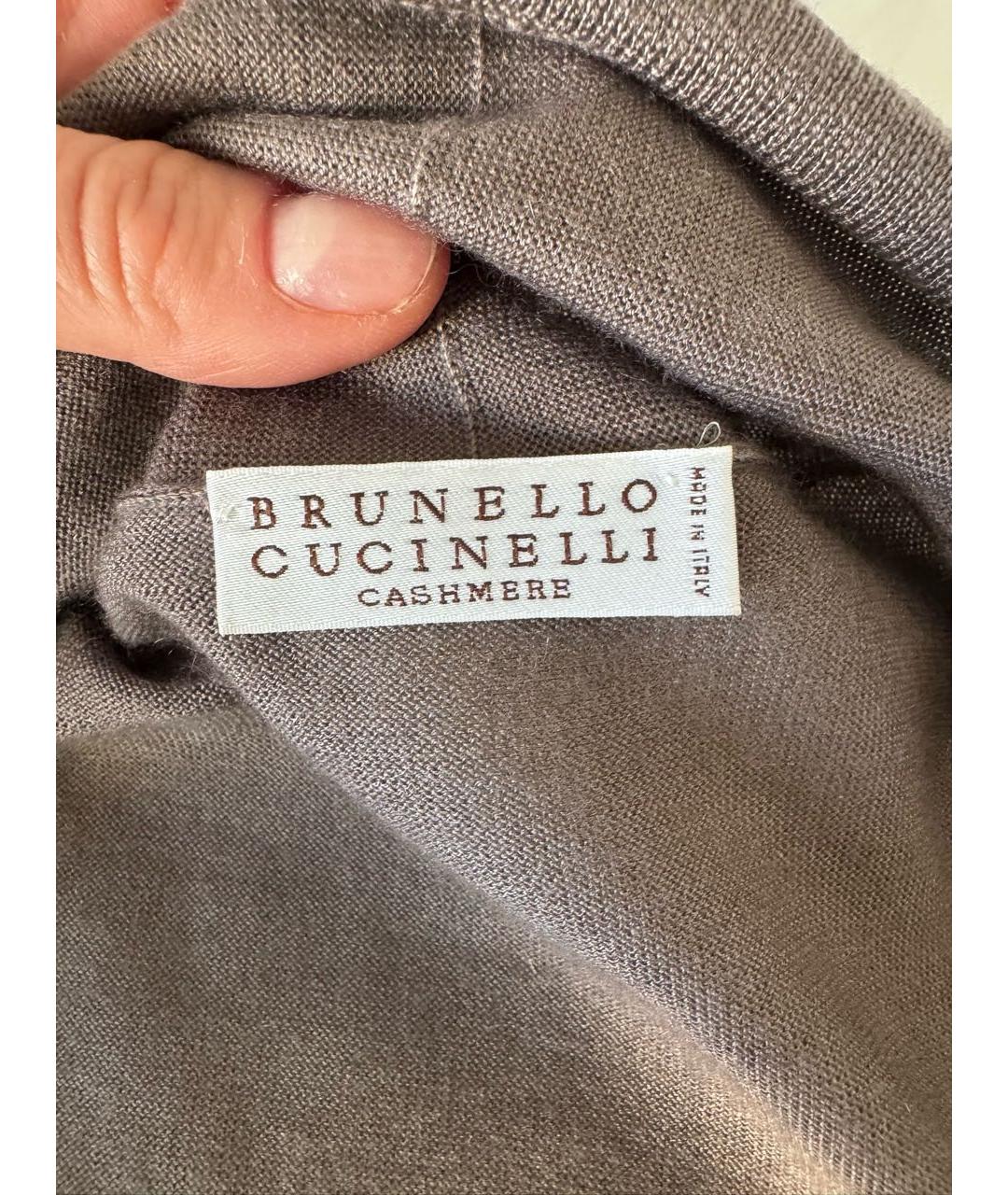 BRUNELLO CUCINELLI Коричневая кашемировая жилетка, фото 3