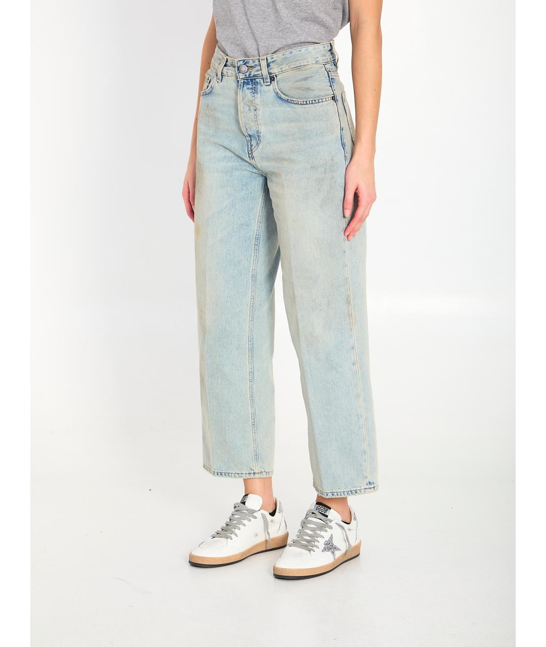 HAIKURE Голубые хлопковые прямые джинсы, фото 4