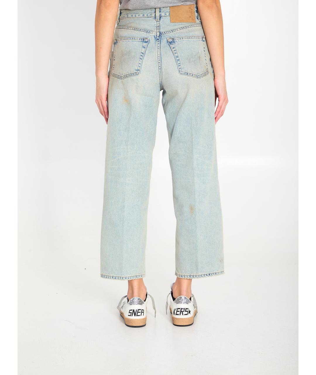 HAIKURE Голубые хлопковые прямые джинсы, фото 3