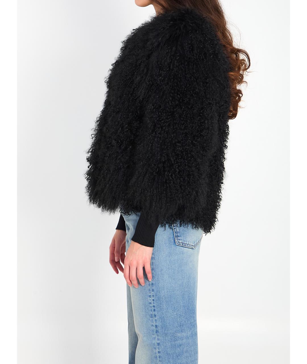 YVES SALOMON Черная меховая шуба, фото 4